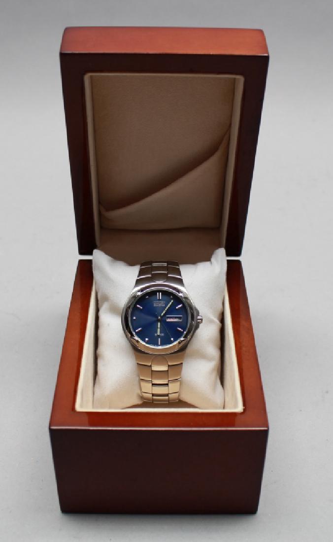 Citizen Eco-Drive Mens Watch: This watches day of the week reader is in Spanish. All watches are sold for display purposes only. We cannot guarantee working order after item leaves premises.