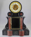 Antique French Black Slate/Red Marble Mantel Clock