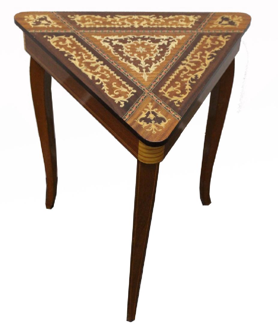 Inlaid Triangular Piano Seat: Inlaid Triangular Piano Seat. Dimensions: x x in.