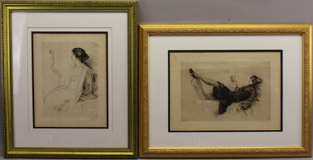 (2) Otto Goetzke (1868 - 1931) Etchings of Women (1 of 4)