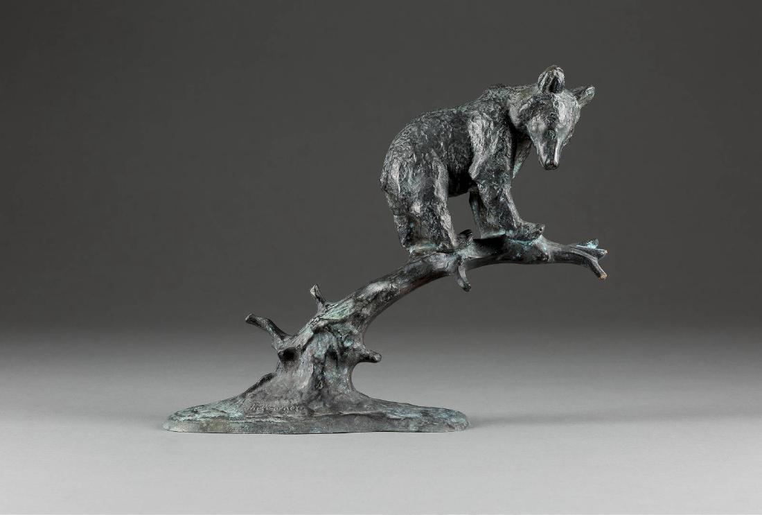 BÄRENJUNGE AUF EINEM BAUMSTAMM (1 of 1)