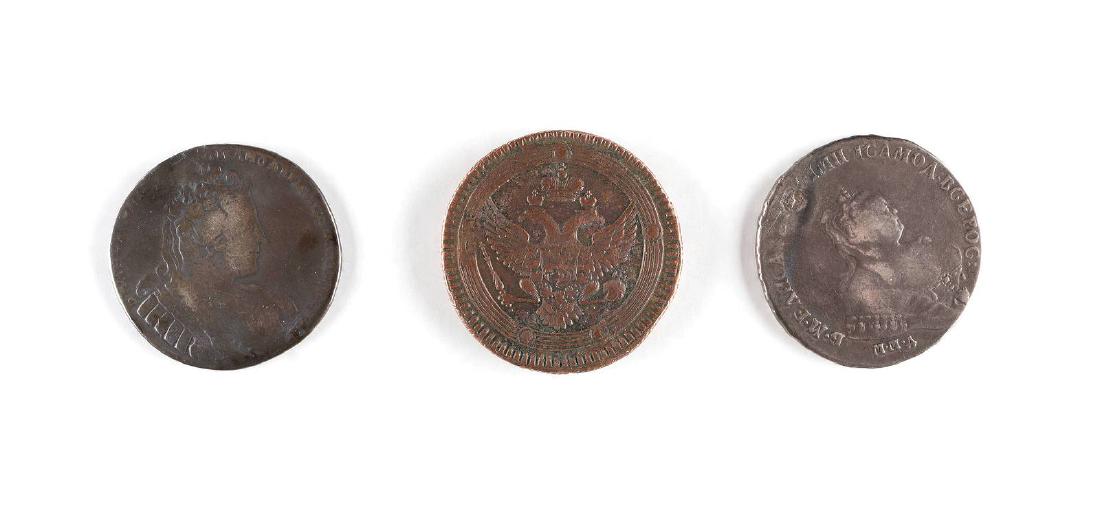 TWO ROUBLE COINS AND A 5 KOPEKS COIN Russian, (1 of 2)