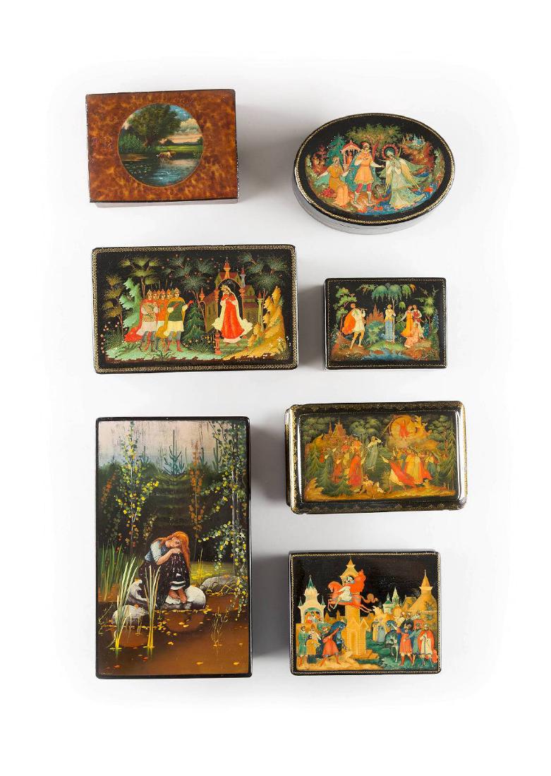 SEVEN LAQUER BOXES Soviet Union, (1 of 1)