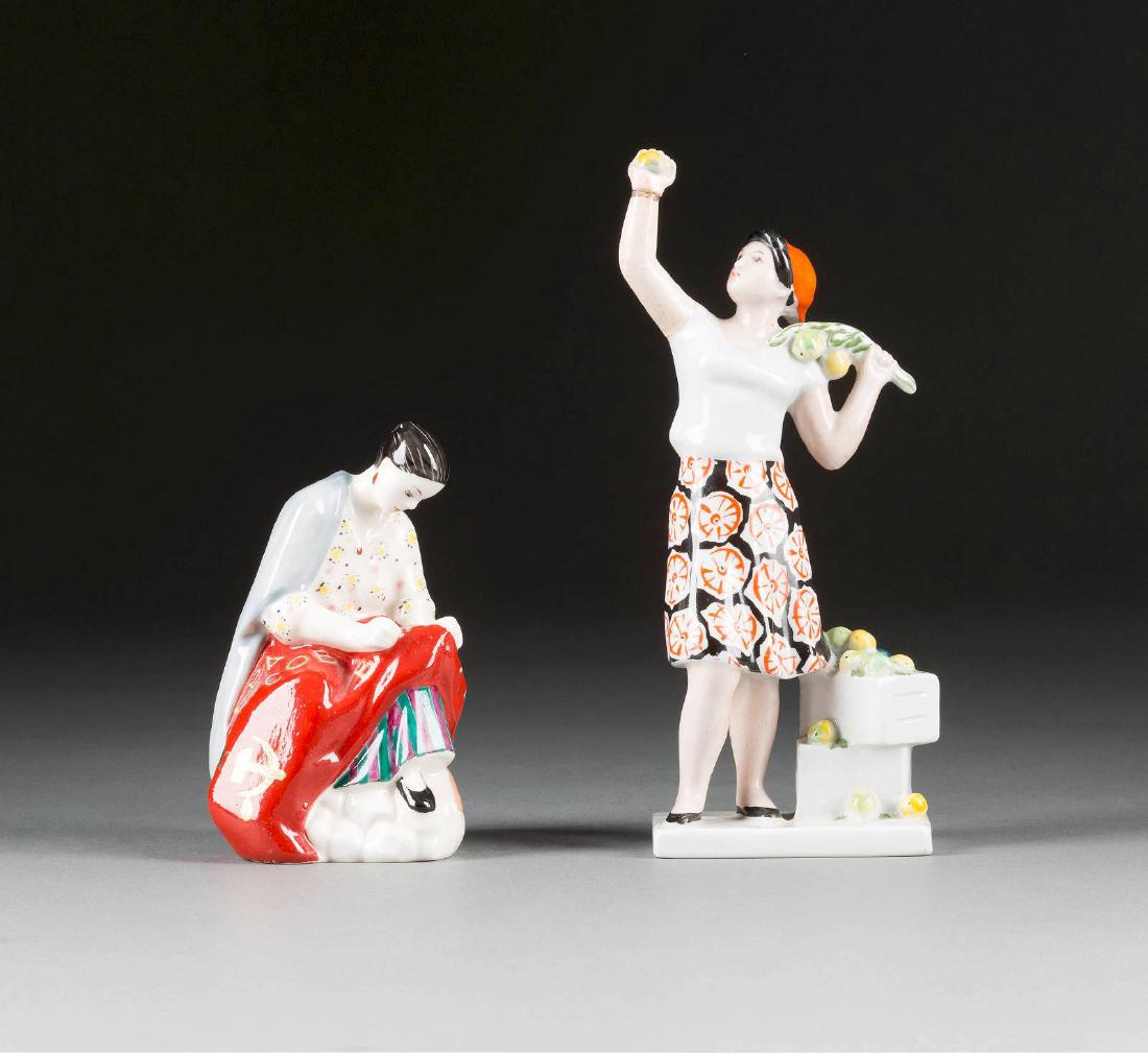 TWO PORCELAIN FIGURES After a design by Natalia (1 of 1)