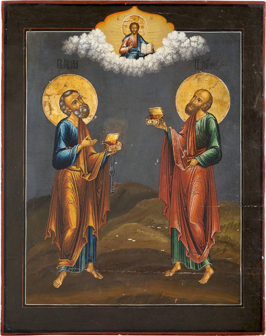 A LARGE ICON SHOWING THE APOSTLES STS. PETER AND PAUL (1 of 1)