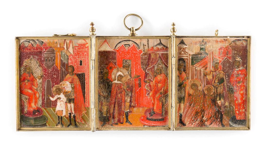 A TRIPTYCH SHOWING ST. YULITTA AND HER SON KIRIK (1 of 2)