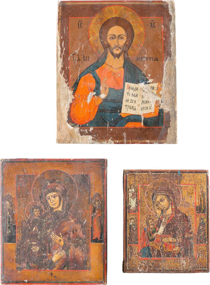 THREE ICONS: TWO IMAGES OF THE MOTHER OF GOD AND CHRIST (1 of 1)