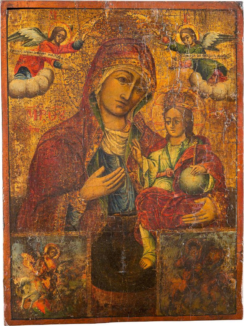 A LARGE ICON SHOWING THE HODIGITRIA MOTHER OF GOD AND (1 of 1)