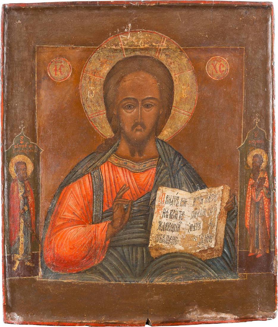 AN ICON SHOWING CHRIST PANTOKRATOR Russian, 18th (1 of 1)