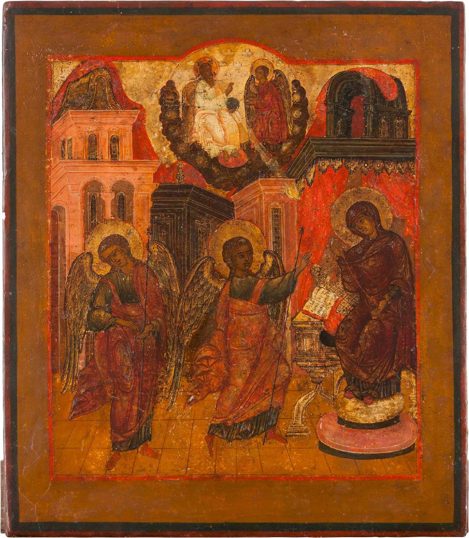 AN ICON SHOWING THE ANNUNCIATION Russian, circa 1800 (1 of 1)