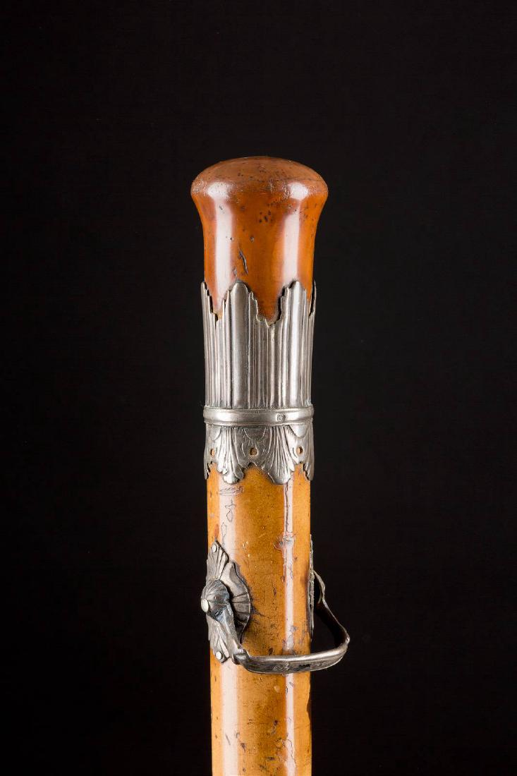 BAROCKER SPAZIERSTOCK 18. Jh. Hartholz-Knauf, (1 of 1)