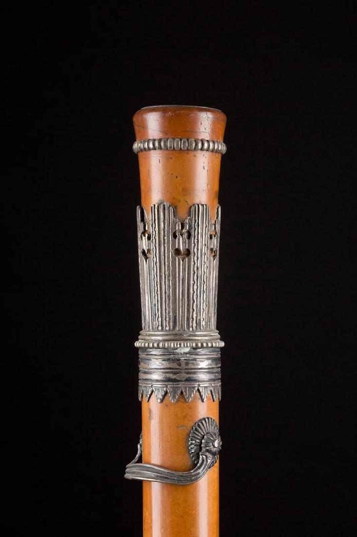 DATIERTER SPAZIERSTOCK MIT SILBERMONTIERUNG Deutsch, (1 of 1)