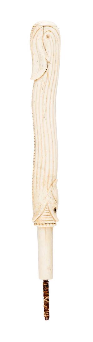 STOCKGRIFF EINES KAPITÄNS-STOCKES 19. Jh. Walrossbein, (1 of 1)