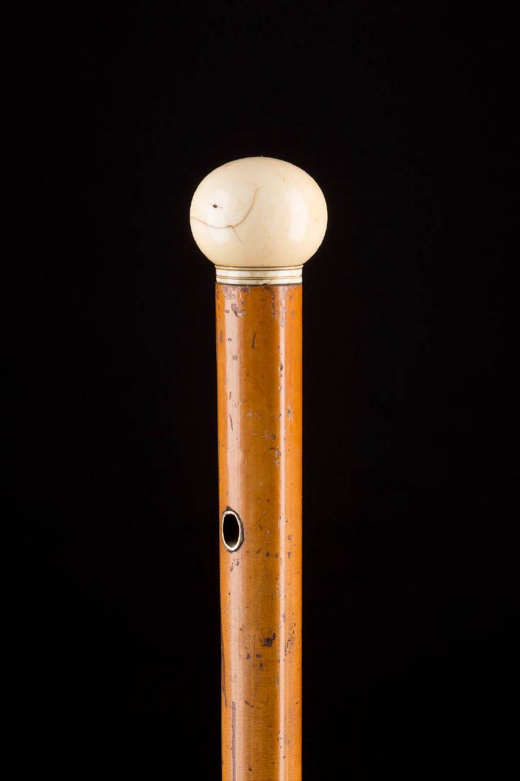 SPAZIERSTOCK Ende 18. Jh. Elfenbein-Kugelknauf, (1 of 1)
