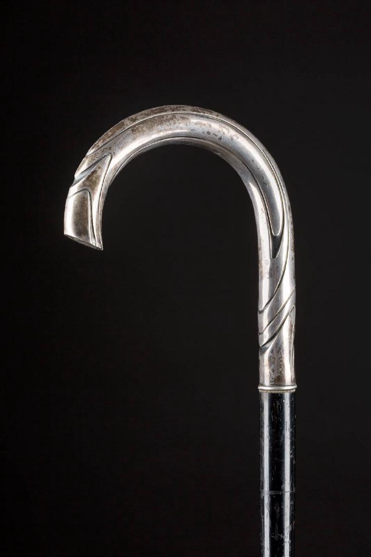 JUGENDSTIL-SPAZIERSTOCK Deutsch, um 1900 Gebogender (1 of 1)