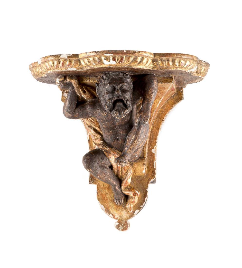 FIGÜRLICHE KONSOLE Süddeutsch, 18./ 19. Jh. Holz, (1 of 1)