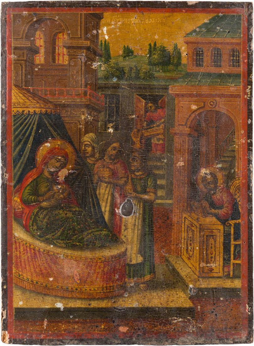 AN ICON SHOWING THE NATIVITY OF THE MOTHER OF GOD (1 of 1)