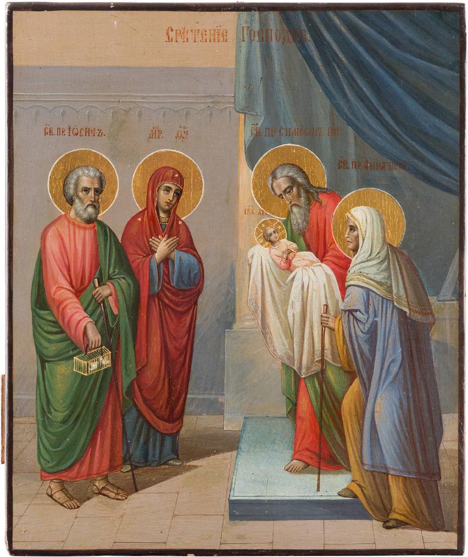 AN ICON SHOWING THE PRESENTATION OF CHRIST TO THE (1 of 1)