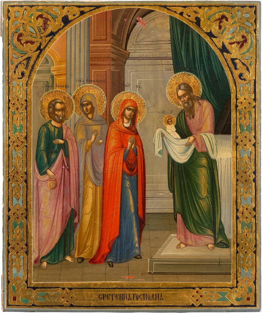 AN ICON SHOWING THE PRESENTATION OF CHRIST TO THE (1 of 1)