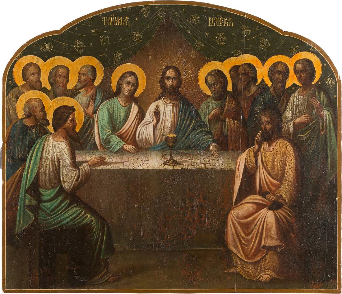 A LARGE ICON SHOWING THE LAST SUPPER FROM A CHURCH (1 of 1)