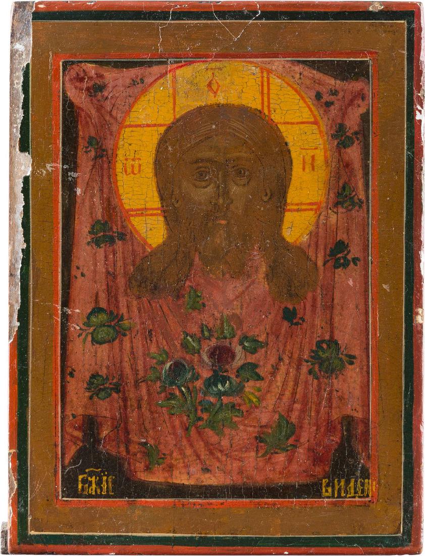 A SMALL ICON SHOWING THE MANDYLION Russian, 19th (1 of 1)