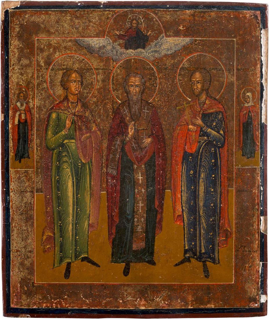 TWO ICONS: AN ICON SHOWING THE RESURRECTION OF CHRIST (1 of 2)