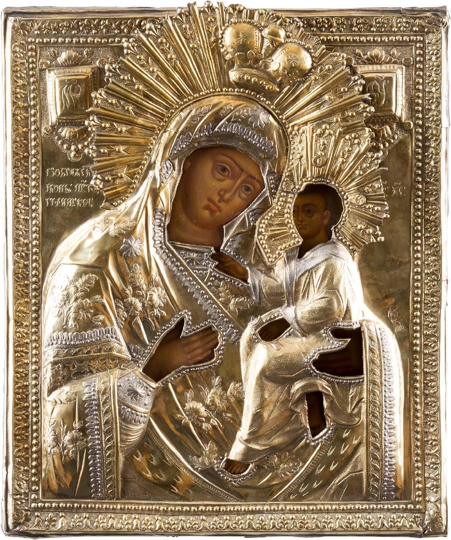 AN ICON SHOWING THE TIKHVINSKAYA MOTHER OF GOD WITH (1 of 1)