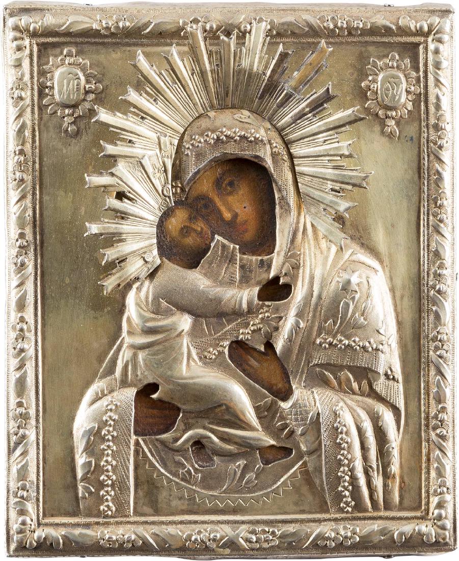 A SMALL ICON SHOWING THE VLADIMIRSKAYA MOTHER OF GOD (1 of 1)