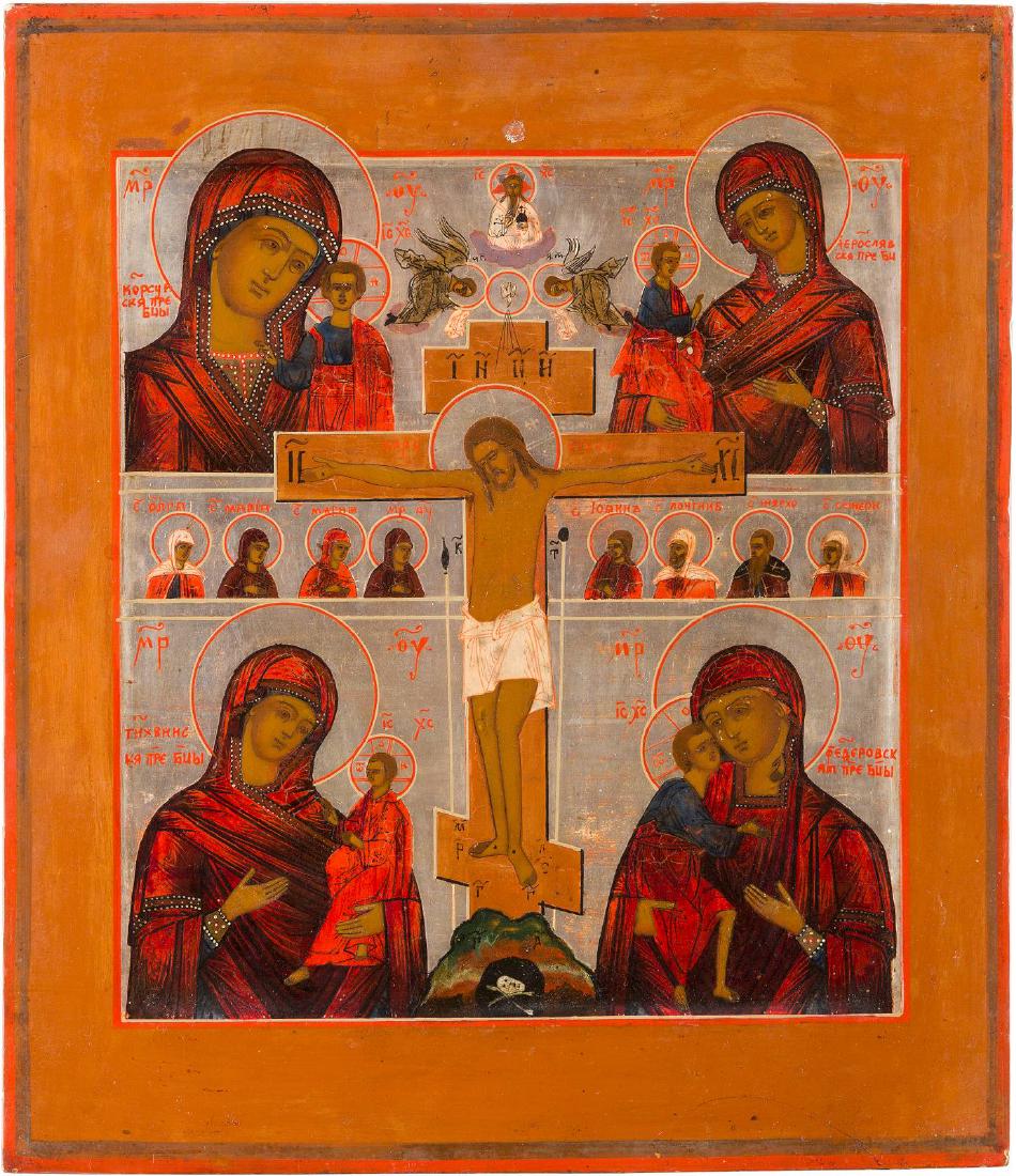 A QUADRI-PARTITE ICON SHOWING FOUR IMAGES OF THE MOTHER (1 of 1)