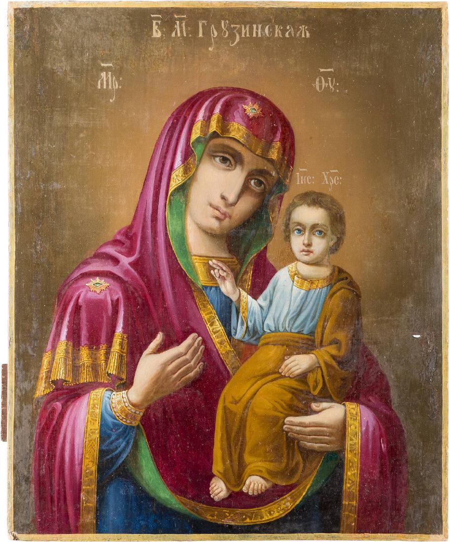 A RARE ICON SHOWING THE GRUSINSKAYA MOTHER OF GOD (1 of 1)