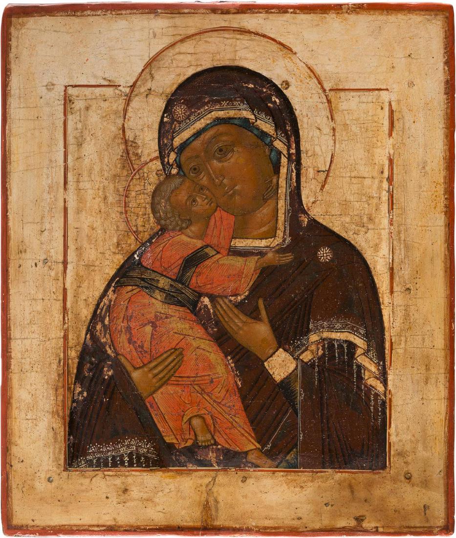 AN ICON OF THE MOTHER OF GOD OF VLADIMIR Russian, 18th (1 of 1)