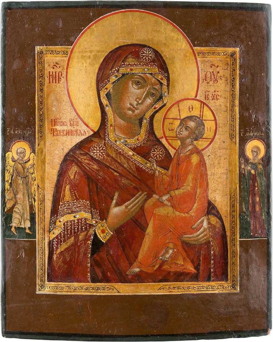 AN ICON SHOWING THE TIKHVINSKAYA MOTHER OF GOD Russian, (1 of 1)