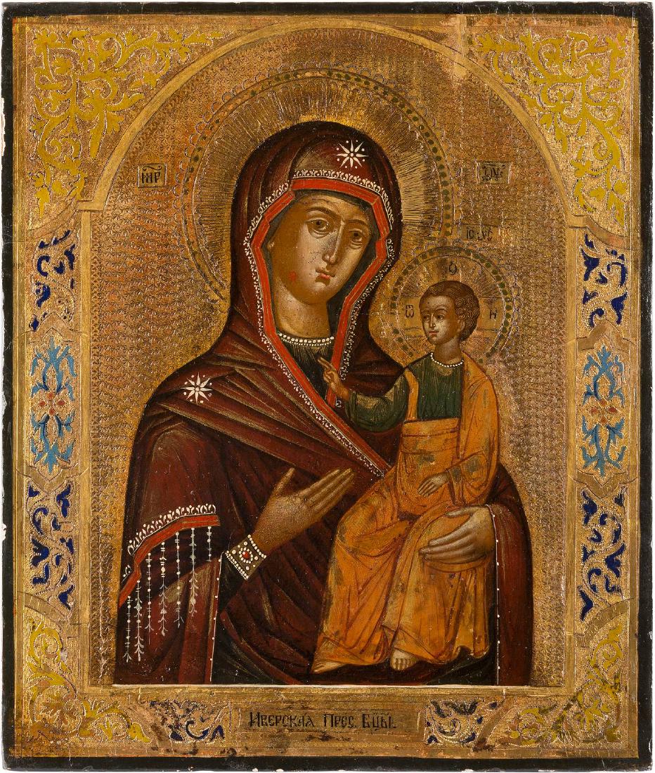 AN ICON SHOWING THE IVERSKAYA MOTHER OF GOD Russian, (1 of 1)