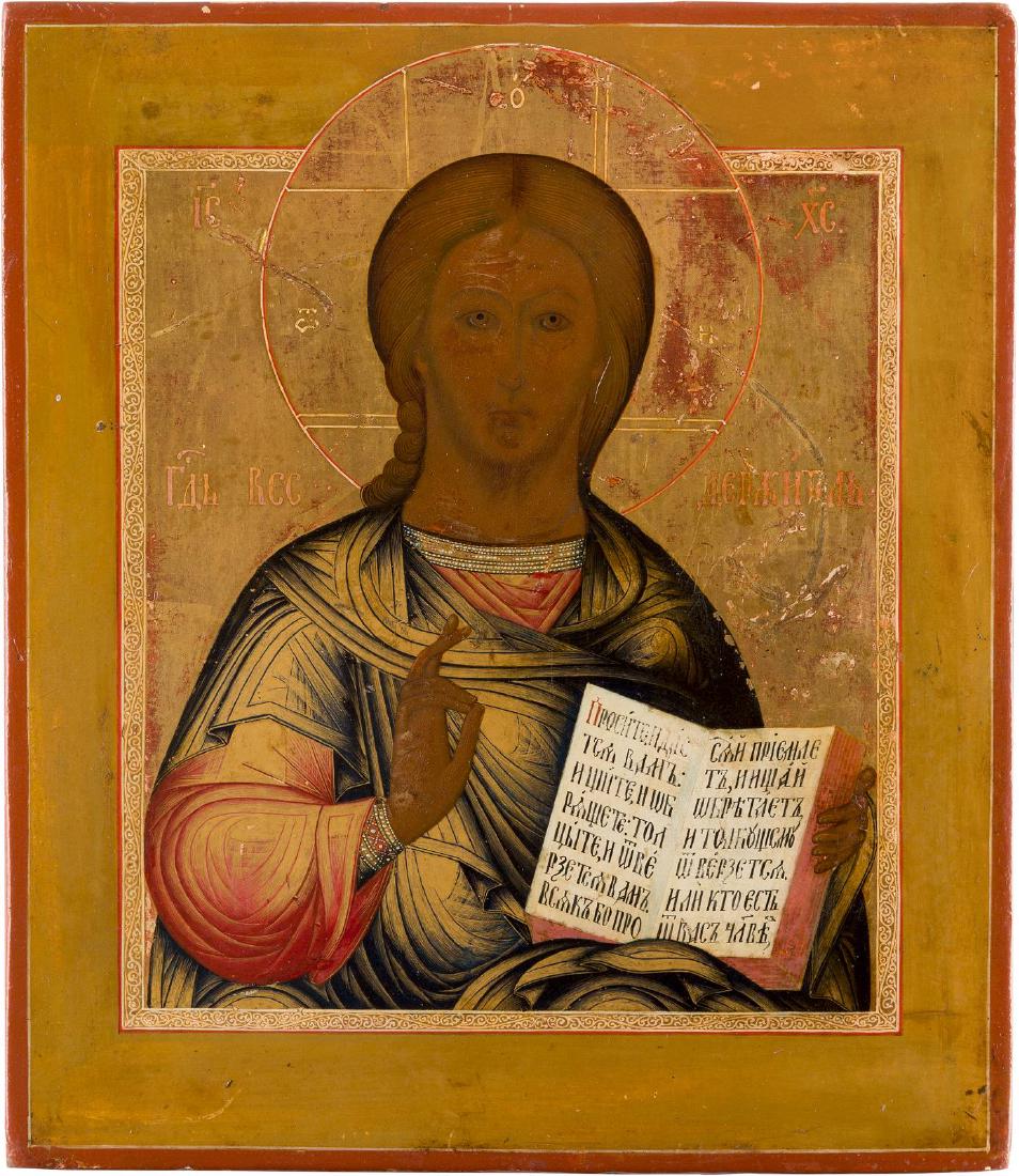 AN ICON SHOWING CHRIST PANTOKRATOR Central Russian, (1 of 1)