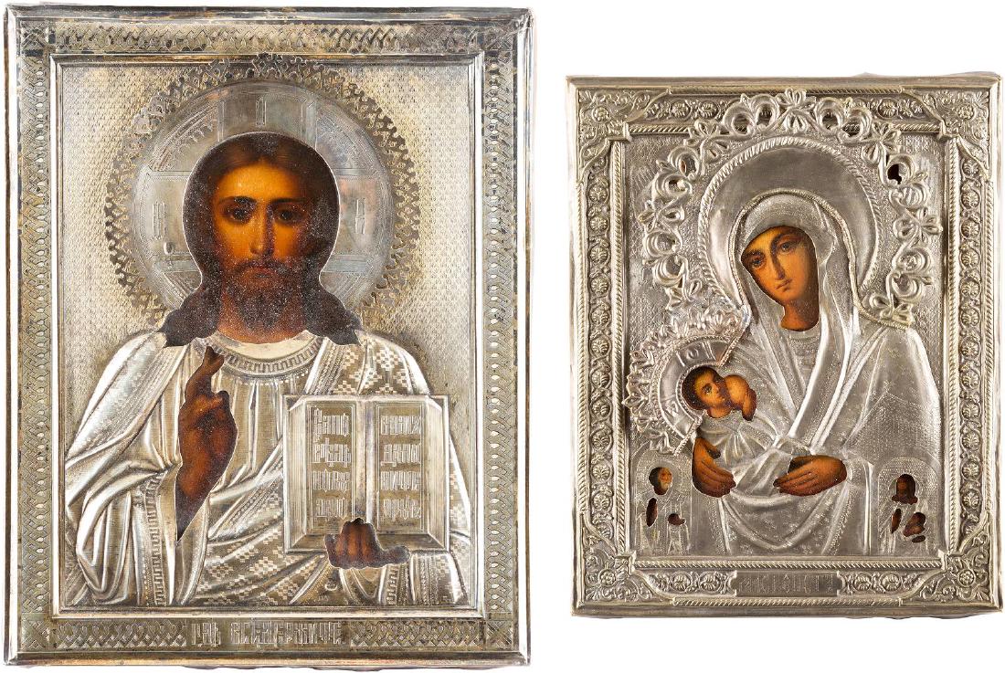 TWO SMALL ICONS SHOWING THE BREAST-FEEDING MOTHER OF (1 of 3)