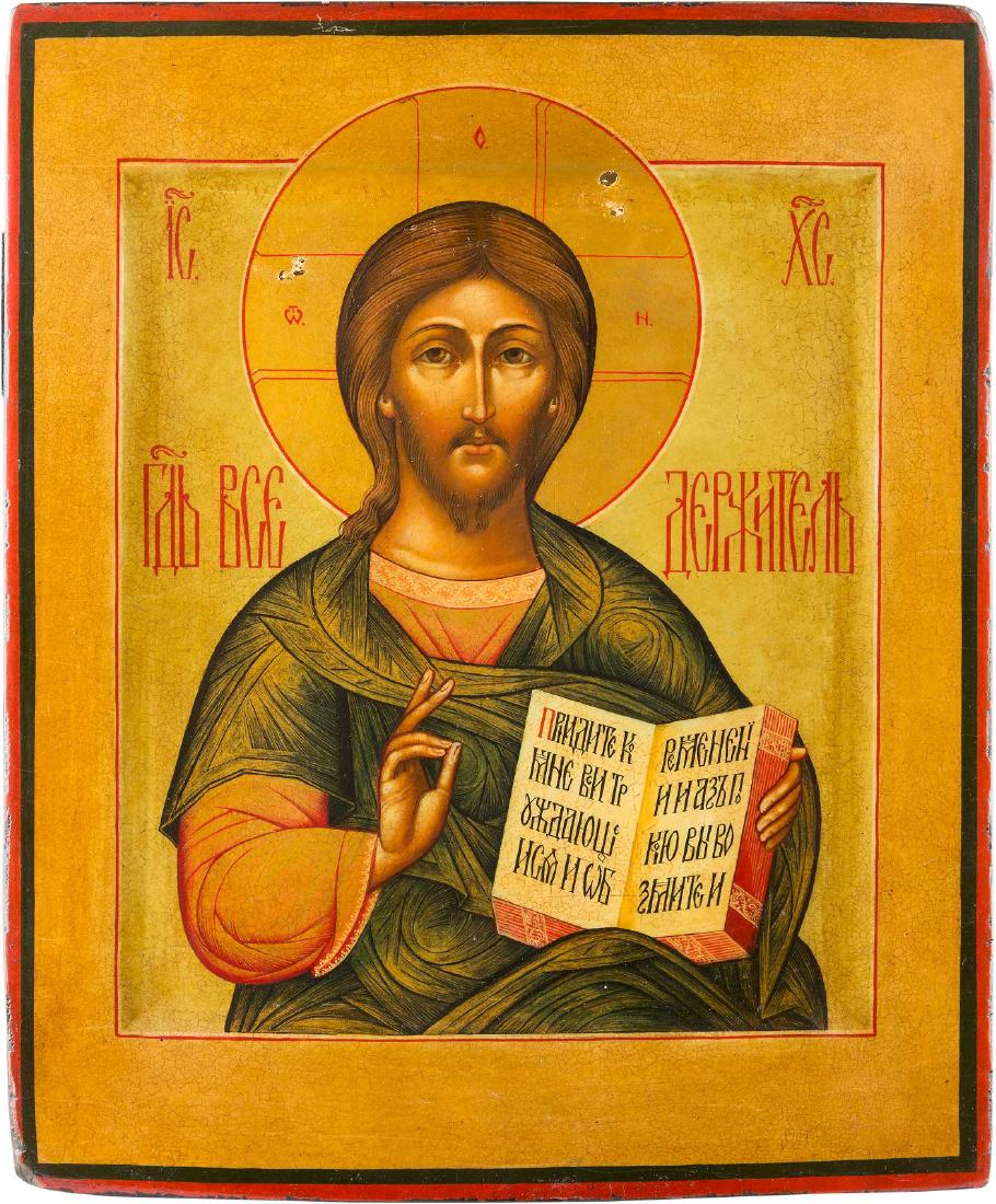 AN ICON SHOWING CHRIST PANTOKRATOR 2nd half 20th (1 of 1)
