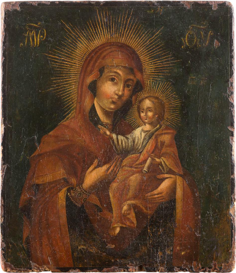 AN ICON SHOWING THE SMOLENSKAYA MOTHER OF GOD Russian, (1 of 1)