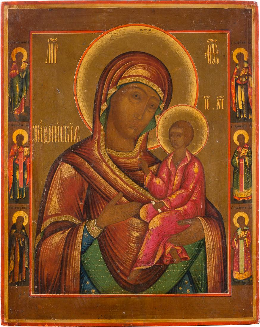 AN ICON SHOWING THE TIKHVINSKAYA MOTHER OF GOD Russian, (1 of 1)