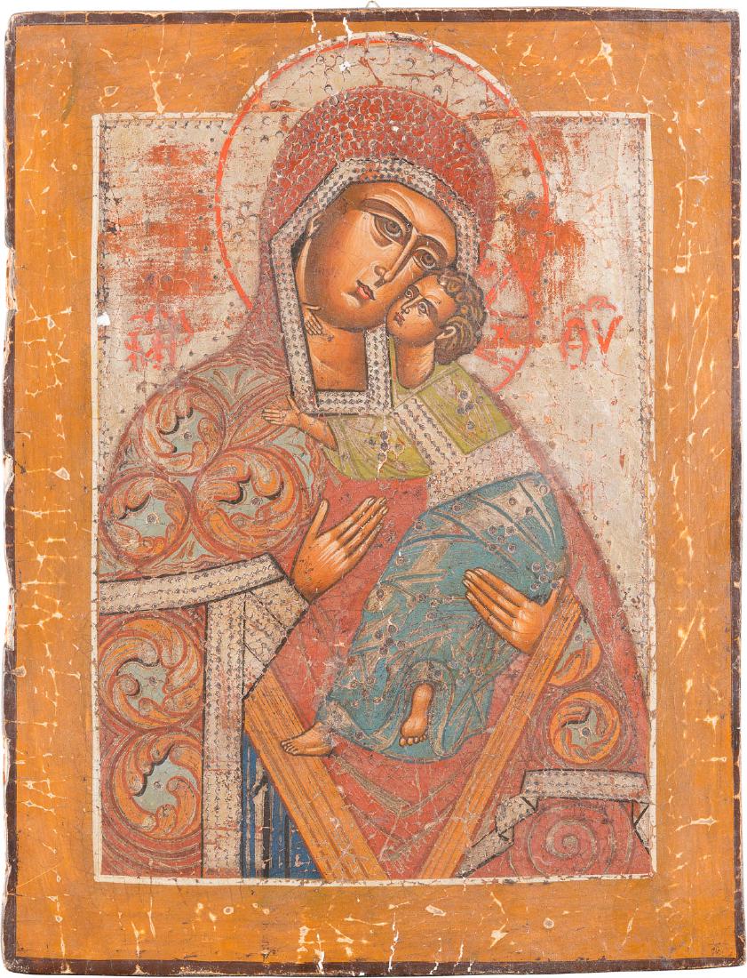 AN ICON SHOWING THE MOTHER OF GOD UMILENIE Russian 