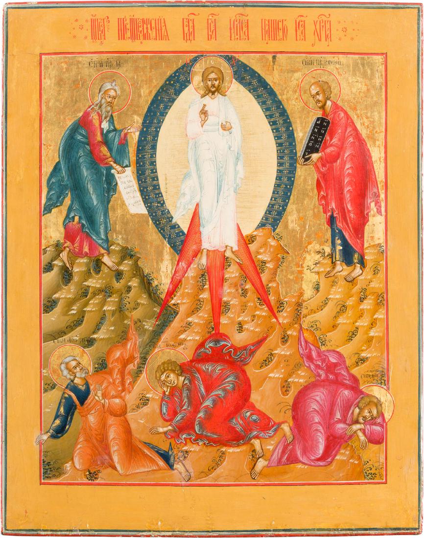 A FINELY PAINTED ICON SHOWING THE TRANSFIGURATION (1 of 1)
