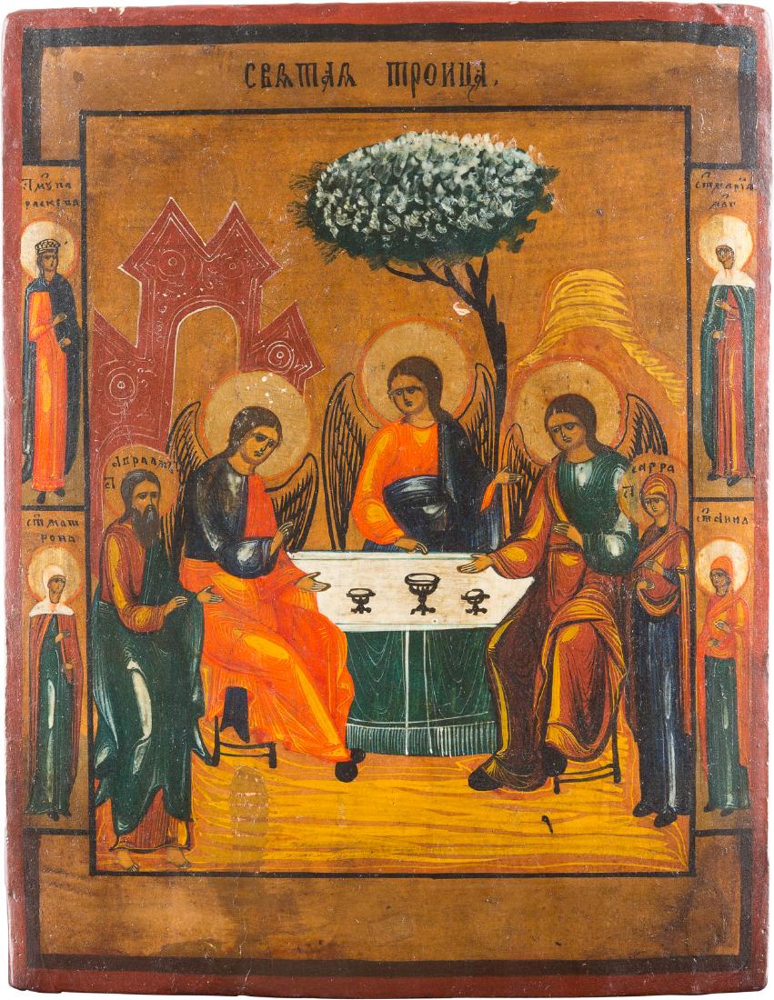 AN ICON SHOWING THE OLD TESTAMENTAL TRINITY AND (1 of 1)