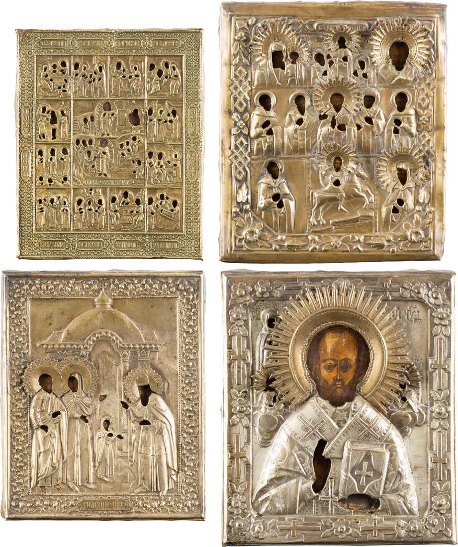 A COLLECTION OF FOUR ICONS Russian, 18th/ 19th century. (1 of 9)
