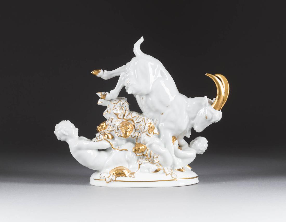 SPRINGENDER ZEIGENBOCK MIT ZWEI KNABEN Deutsch, (1 of 1)