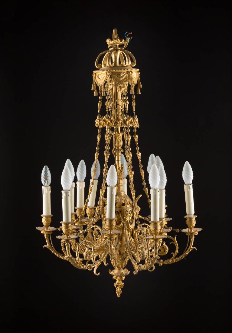 DECKEN- UND SECHS WANDLEUCHTER Frankreich, um 1900 (1 of 3)