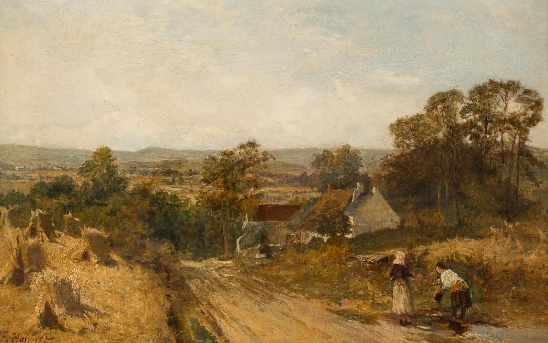 F. HARGITT Active 2nd half 19th C. Cottages in vast (1 of 2)