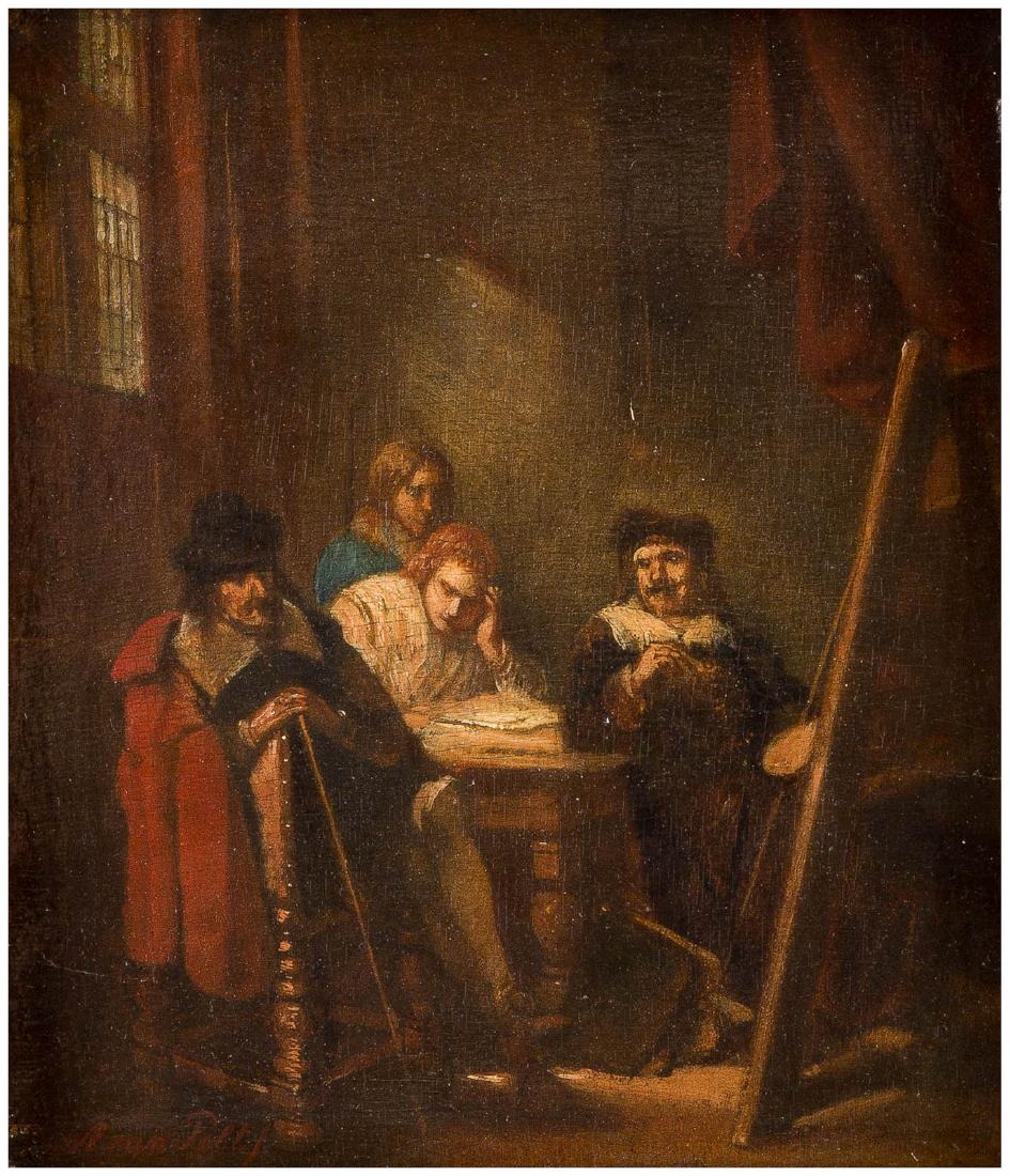 DUTCH GENRE PAINTER Active 1st half 19th C. In the (1 of 2)