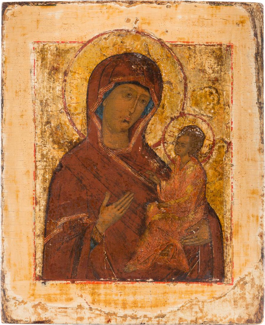 AN ICON SHOWING THE TIKHVINSKAYA MOTHER OF GOD Russian, (1 of 1)