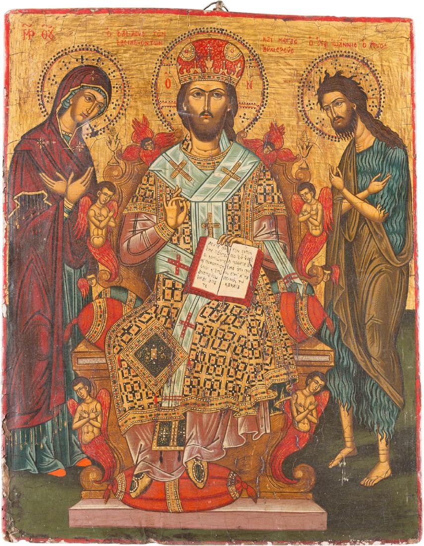A LARGE ICON SHOWING THE DEISIS 2nd half 20th century (1 of 1)