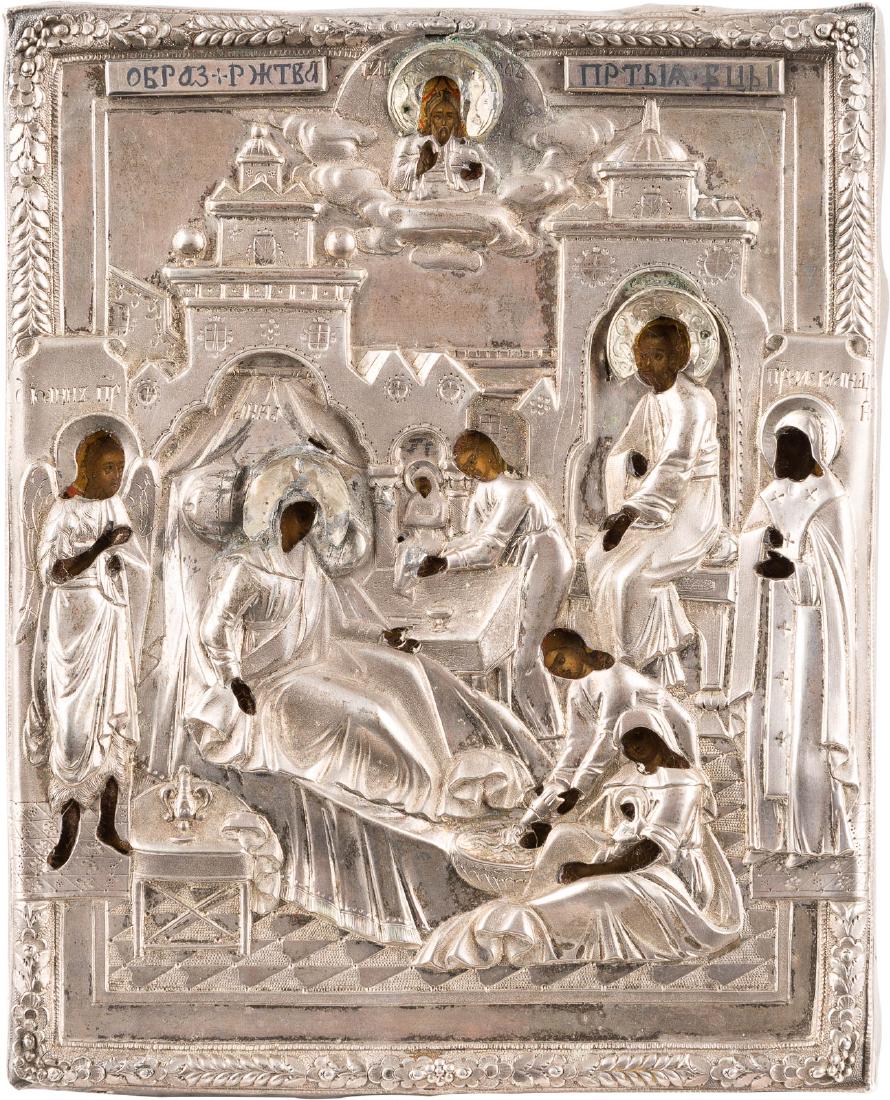 KLEINE IKONE MIT DER GEBURT DER GOTTESMUTTER MIT (1 of 2)