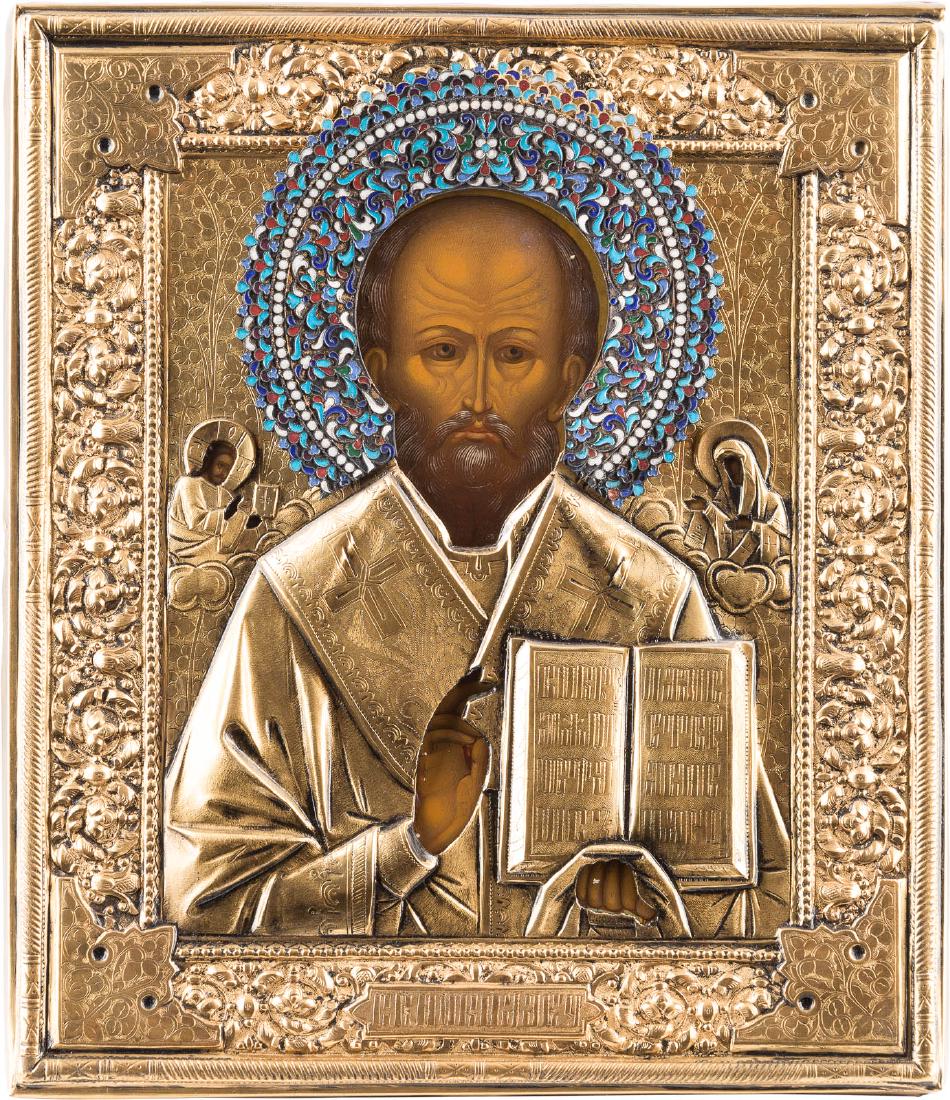 IKONE MIT DEM HEILIGEN NIKOLAUS VON MYRA MIT (1 of 2)